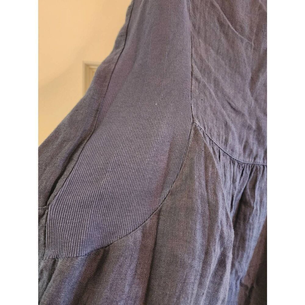 Lina Tomei linen dress size extra small blue - Picture 6 of 8